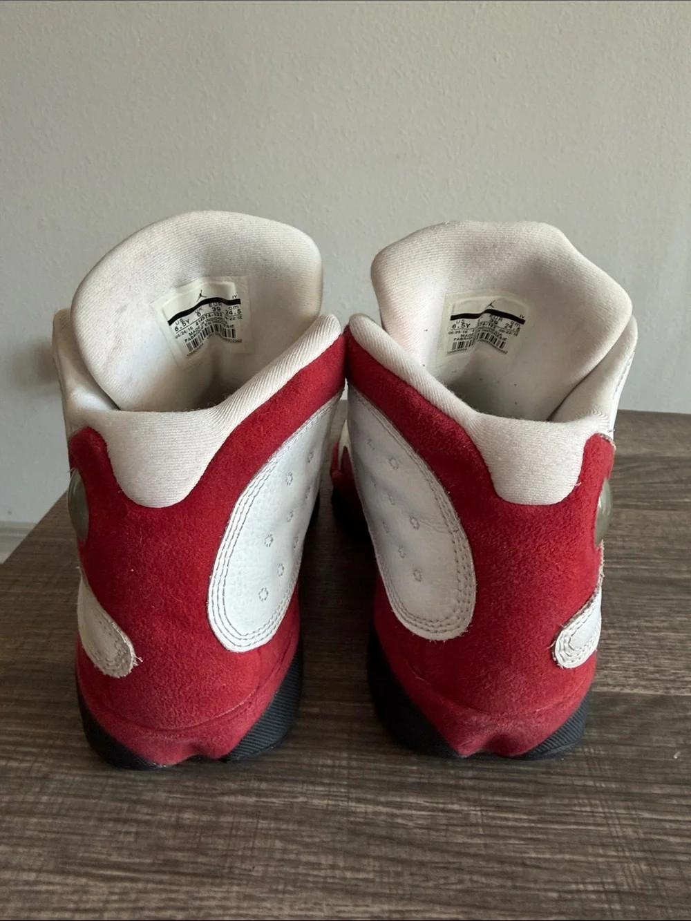 Jordan Retro 13 Kids White and Red High-Top Sneakers